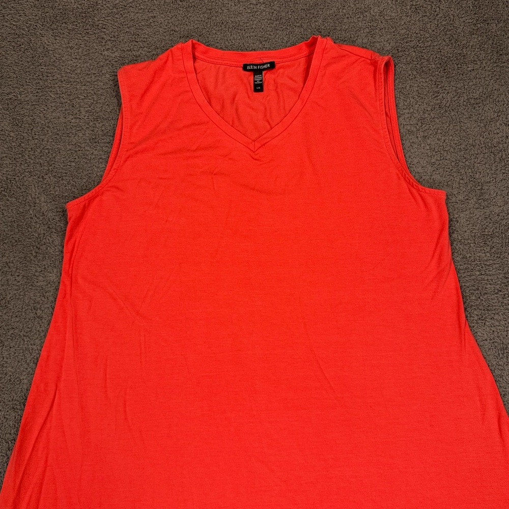 Eileen Fisher Dress Women Large Pink Sleeveless Midi A Line‎ Stretch Minimal - Picture 2 of 9